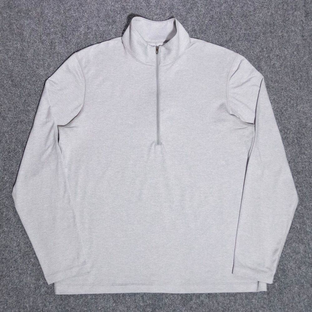 Lululemon Soft Jersey Half Zip Pullover Men's Large Light Gray Performance Gym